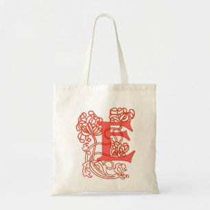 Art Nouveau Floral monogram E Tote Bag