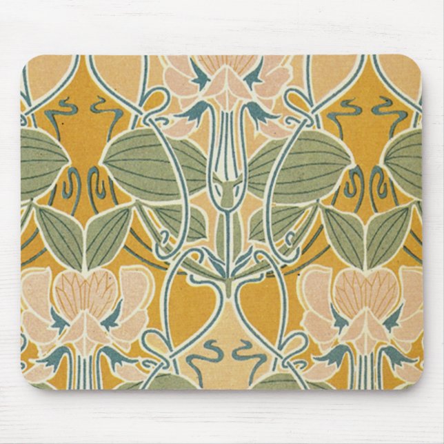 Art Nouveau Floral Mouse Pad (Front)
