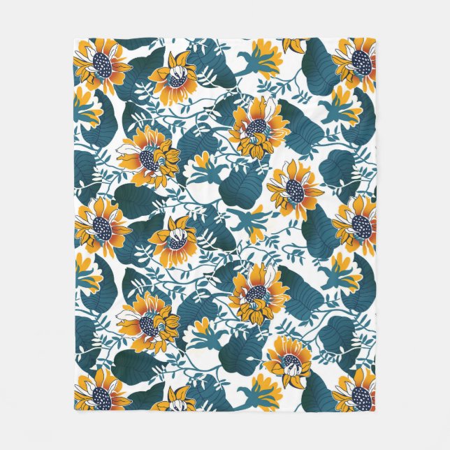 Art Nouveau, floral pattern. Fleece Blanket (Front)