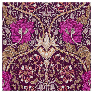 Art Nouveau Floral, Plum, Beige and Deep Purple Fabric