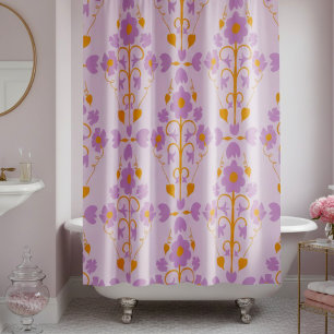 Art Nouveau Floral Soft Purple  Shower Curtain
