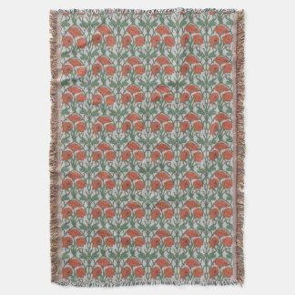 Art Nouveau Floral Throw Blanket