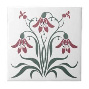 Art Nouveau Floral Tile