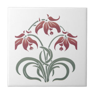 Art Nouveau Floral Tile