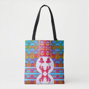 Art nouveau floral vintage flower victorian tote bag