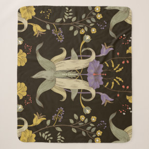 Art Nouveau Floral: Vintage Pattern Sherpa Blanket