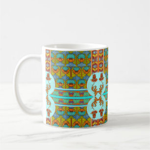 Art nouveau floral vintage textile art verneuil coffee mug