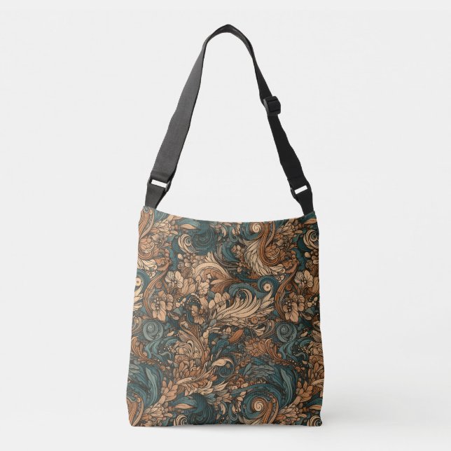 Art Nouveau Floral Weaves Crossbody Bag (Front)