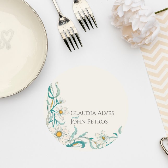 Art Nouveau Floral Wedding Coaster (Creator Uploaded)