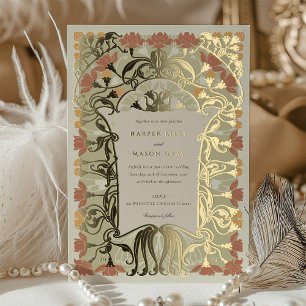 Art Nouveau Floral Wedding in Warm Earth Tones