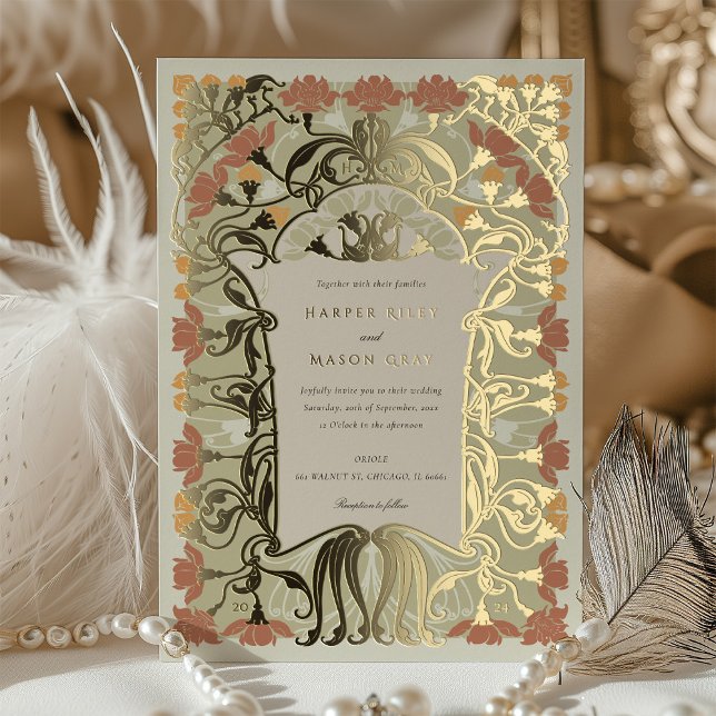 Art Nouveau Floral Wedding in Warm Earth Tones (Creator Uploaded)