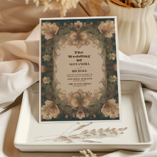 Art Nouveau Floral Wedding Invitation