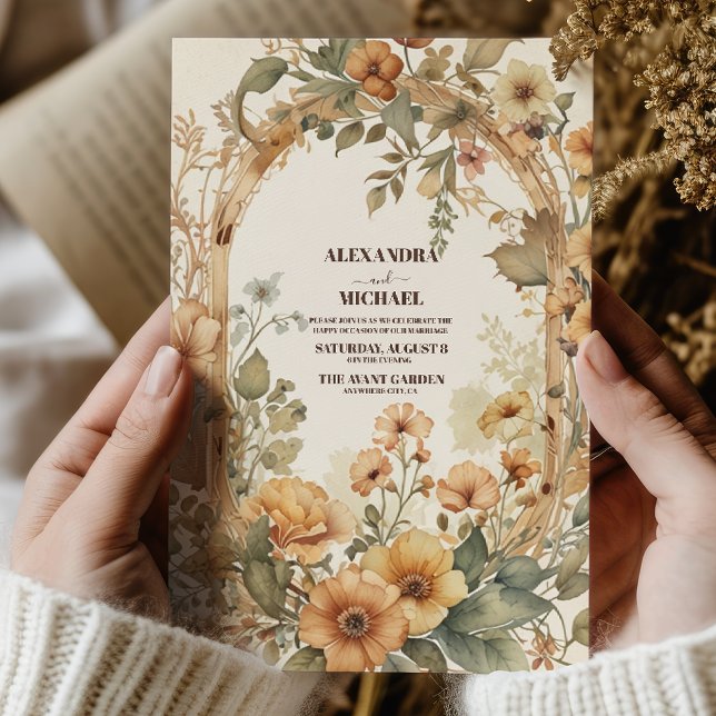 Art Nouveau Floral Wedding Invitation (Creator Uploaded)