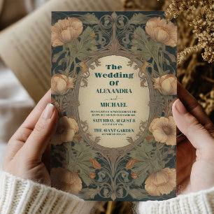Art Nouveau Floral Wedding Invitation
