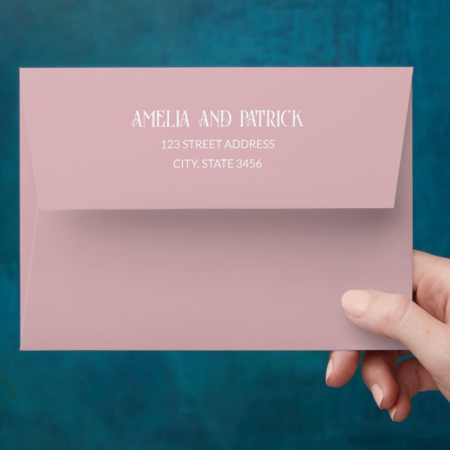 Art Nouveau Floral Wedding Pink  Envelope (Hand)