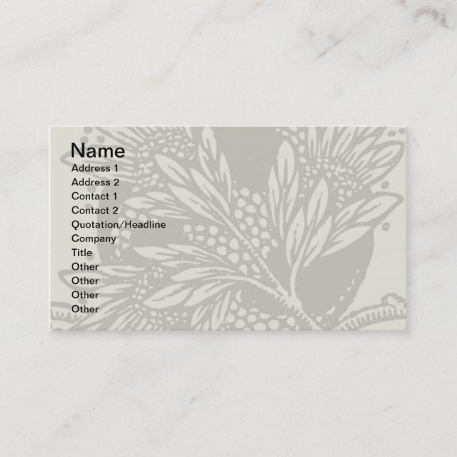 Art Nouveau Flower Floral minimalism Business Card (Front)