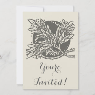Art Nouveau Flower Floral minimalism Invitation