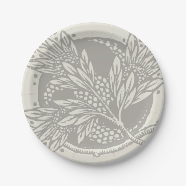 Art Nouveau Flower Floral minimalism Paper Plate (Front)