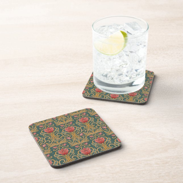 Art Nouveau flowers Coaster (Right Side)