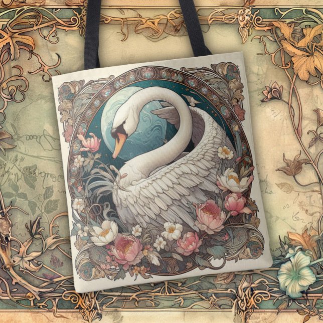 Art Nouveau Flowing Lines of Beauty Tote Bag (Creator Uploaded)