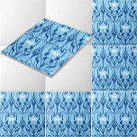 Art Nouveau Foliage & Floral Pattern Tile<br><div class="desc">This design is derived from a vintage Victorian era Art Nouveau foliage and floral pattern. You can customise the colours</div>