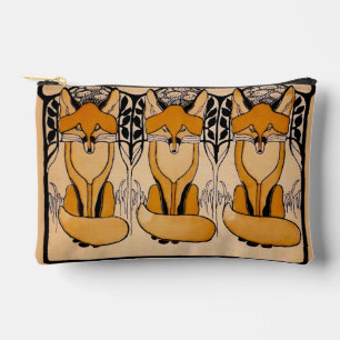Art Nouveau foxes Accessory Pouch