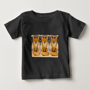 Art Nouveau Foxes Illustration Woodland Wildlife Baby T-Shirt