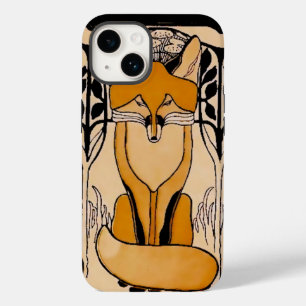 Art Nouveau Foxes Illustration   Woodland Wildlife Case-Mate iPhone 14 Case