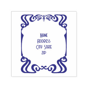 Art nouveau frame address self-inking stamp