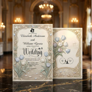 Art Nouveau Garden Estate Wedding Invitation
