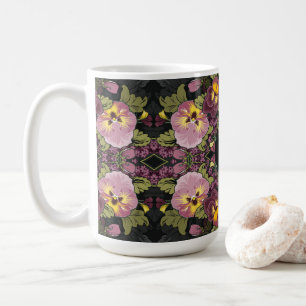 Art Nouveau Garden of Pansies Coffee Mug