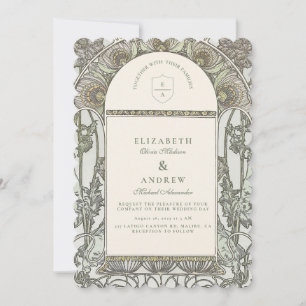 Art Nouveau Garden Wedding Invitation