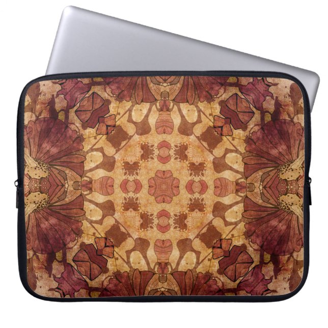 Art nouveau geometric, ornamental pattern. laptop sleeve (Front)