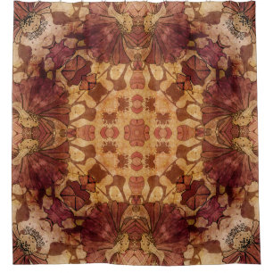 Art nouveau geometric, ornamental pattern. shower curtain