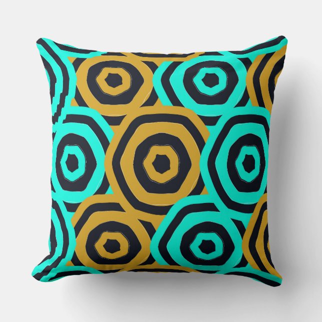Art Nouveau Geometric Pattern  Cushion (Front)