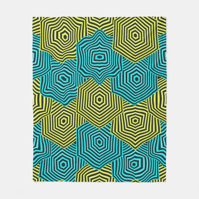 Art Nouveau Geometric Pattern  Fleece Blanket (Front)