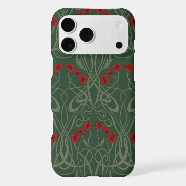 Art Nouveau Geometric Poppies and Sinuous Stems (Back)