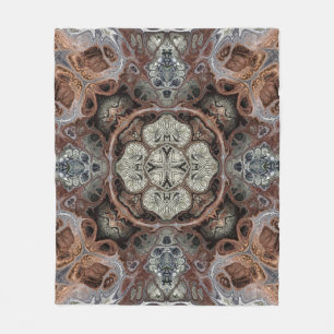 Art nouveau geometric vintage pattern fleece blanket