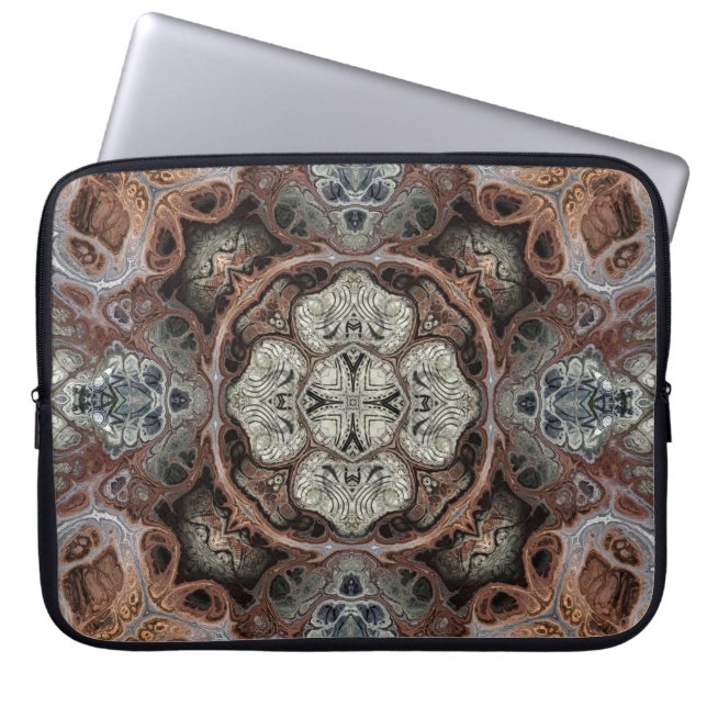 Art nouveau geometric vintage pattern  laptop sleeve (Front)