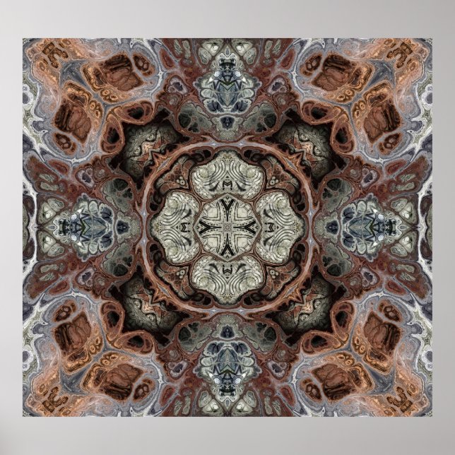 Art nouveau geometric vintage pattern  poster (Front)
