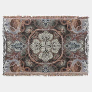 Art nouveau geometric vintage pattern throw blanket