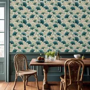Art Nouveau Gingko Leaf Wallpaper