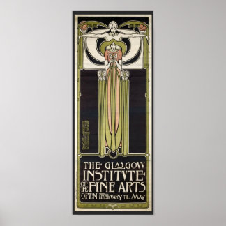 Art Nouveau Glasgow Institute of Fine Arts Poster