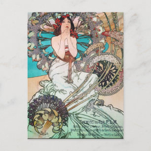 Art Nouveau Goddess Holiday Postcard