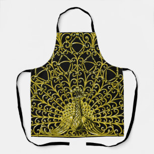 Art Nouveau Gold Peacock Apron