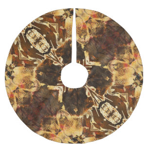 Art Nouveau: Golden Brown Vintage Brushed Polyester Tree Skirt
