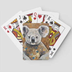 Art Nouveau Golden Koala Bear Playing Cards