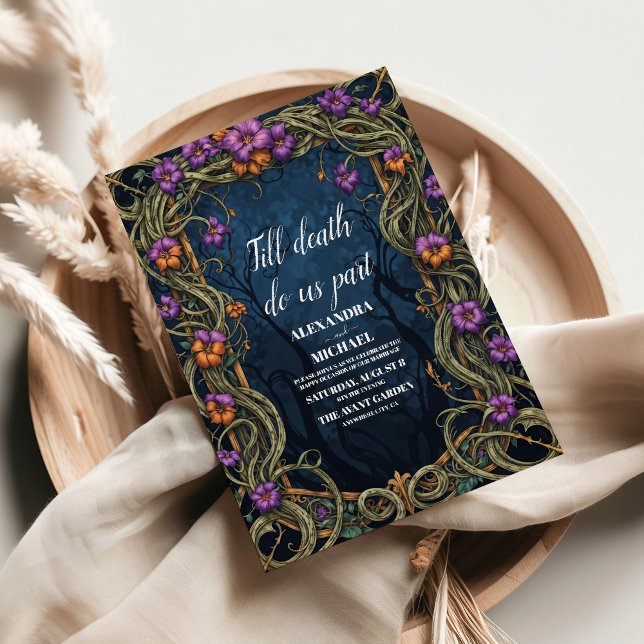 Art Nouveau Gothic Halloween Wedding Invitation (Creator Uploaded)