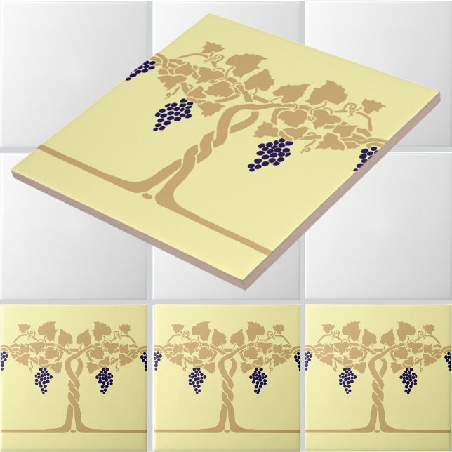 Art Nouveau Grapevines Stencil Frieze Pattern Tile (Creator Uploaded)