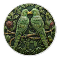 Art Nouveau Green Birds Antique Inspired Nature